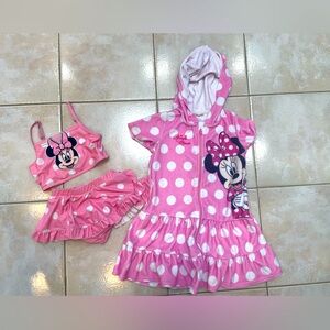 Disney Pink and White Minnie Mouse Hoodie